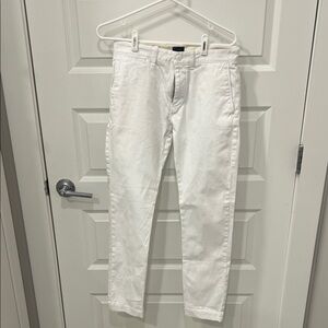 J. Crew 28x30 Slim-fit White Straight-Leg Pants